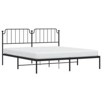 Bedframe met hoofdbord metaal zwart 183x213 cm - thumbnail