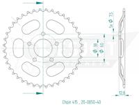 ESJOT achtertandwiel "0850" chain wheel 415 40z steel black - thumbnail