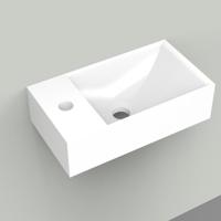 Fontein Arcqua Marble Free 40x22x12 cm Kraangat Links Zonder Overloop Glanzend Wit Arcqua - thumbnail