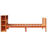 Bed met boekenkast zonder matras grenenhout wasbruin 100x200 cm - thumbnail