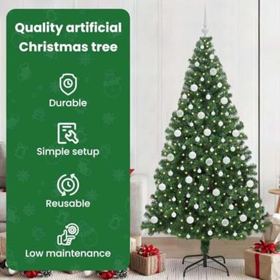 VidaXL Kunstkerstboom groen 210 cm pvc en staal en kunststof