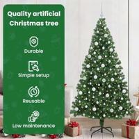 VidaXL Kunstkerstboom groen 210 cm pvc en staal en kunststof - thumbnail