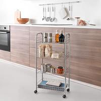 Metaltex keuken/badkamer opbergtrolley ascona 41x23x84 cm wieltjes - thumbnail
