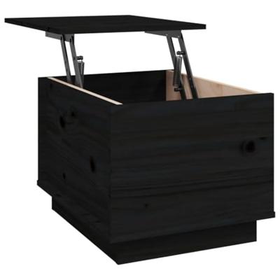 Salontafel 40x50x35 cm massief grenenhout zwart