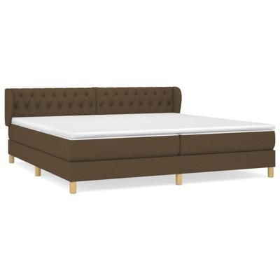 Boxspring met matras stof donkerbruin 200x200 cm