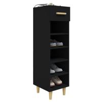 VidaXL Schoenenkast 30x35x105 cm bewerkt hout zwart - thumbnail