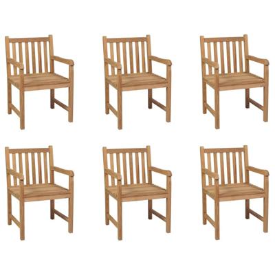 Tuinstoelen 6 st massief teakhout