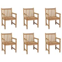 Tuinstoelen 6 st massief teakhout - thumbnail