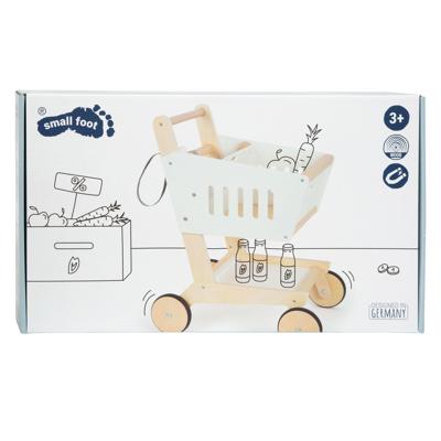 Small Foot - houten supermarkt winkelwagen wit