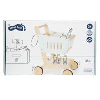 Small Foot - houten supermarkt winkelwagen wit - thumbnail