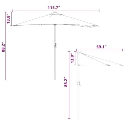 Tuinparasol Taupe 294 x 150 x 224 cm Stof