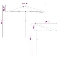 Tuinparasol Bordeauxrood 294 x 150 x 224 cm Stof - thumbnail