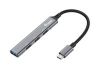 Equip 128961 USB-C (USB 3.2 Gen 2) multiport hub 4 poorten Zwart, Grijs - thumbnail