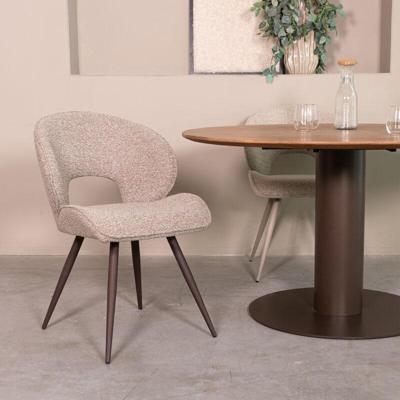 LABEL51 Eetkamerstoel Sakura - Mushroom - Royal Boucle - Brons Metalen Frame