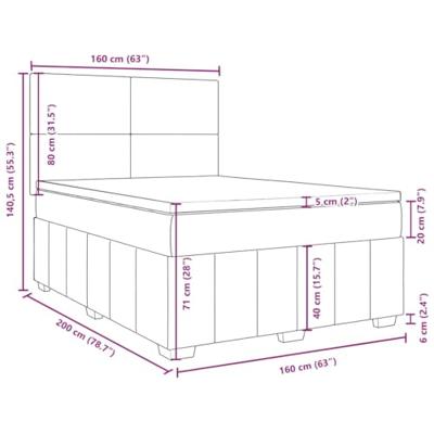 Boxspring met matras stof zwart 160x200 cm