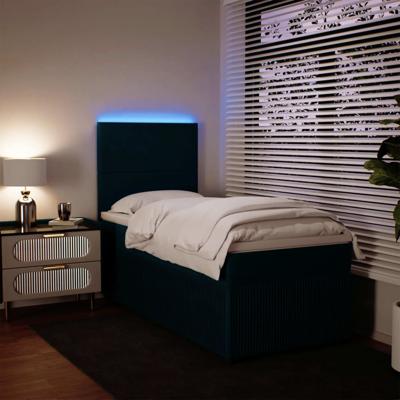 Boxspring met matras fluweel blauw 120x200 cm - thumbnail