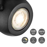 Light depot - LED opbouwspot Nop - 9,5 cm - zwart - Outlet - thumbnail