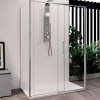 Douchecabine Lacus Torcello Aluminium Helder Glas Chroom (alle maten x2 zijwanden) - thumbnail