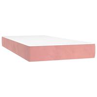 Boxspring met matras fluweel roze 200x200 cm - thumbnail