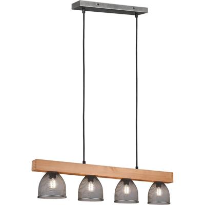 LED Hanglamp met Vier Lichtbronnen - Antiek Nikkel - Aluminium - E14 Fitting