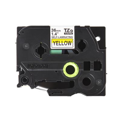 Brother TZESL661 Labeltape zelflaminerend Tapekleur: Geel Tekstkleur: Zwart 36 mm 8 m