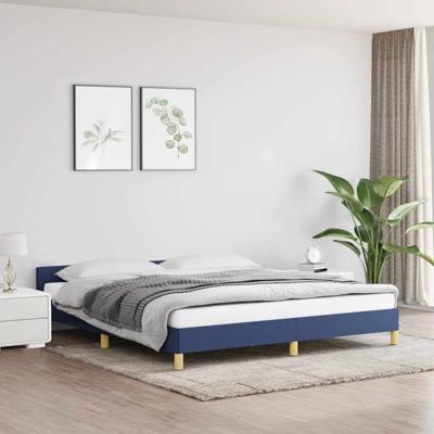 Bedframe met hoofdeinde stof blauw 180x200 cm