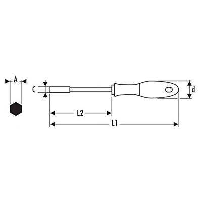 Expert by Facom Dopsleutel met Handvat - Metrisch | 7 mm - E121504 Expert by Facom Dopsleutel met Handvat - Metrisch | 7 mm - E121504