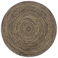 VidaXL Vloerkleed handgemaakt 240 cm jute zwart en bruin - thumbnail
