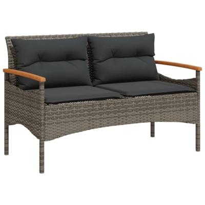 4-delige Loungeset met kussens poly rattan grijs 4-delige Loungeset met kussens poly rattan grijs