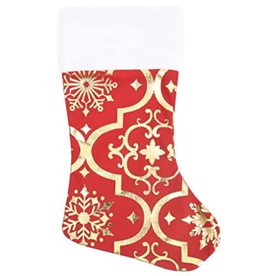 VidaXL Luxe kerstboomrok met sok rood 150 cm stof - thumbnail
