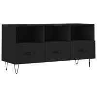 Tv-meubel 102x36x50 cm bewerkt hout zwart - thumbnail