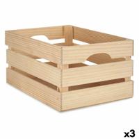 Decoratieve Doos Dennenhout 26 x 18,3 x 36 cm (3 Stuks) - thumbnail