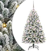 Kunstkerstboom met 150 LED Groen en Wit 120 cm PVC en Metaal - thumbnail