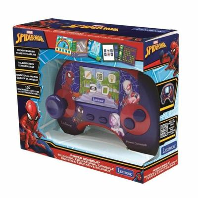 LEXIBOOK - Frans/Engels tweetalige educatieve console - Spiderman, 2,8 inch LCD-scherm - blauw/rood -JCG100DPi1