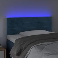 Hoofdbord LED 80x5x78/88 cm fluweel donkerblauw - thumbnail