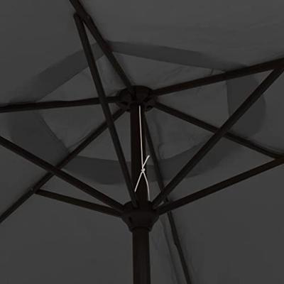 VidaXL Parasol met led-verlichting en stalen paal 300 cm antraciet