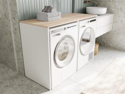 Wasmachinekast DORLOTE 2 machines wit/sonoma