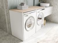 Wasmachinekast DORLOTE 2 machines wit/sonoma - thumbnail