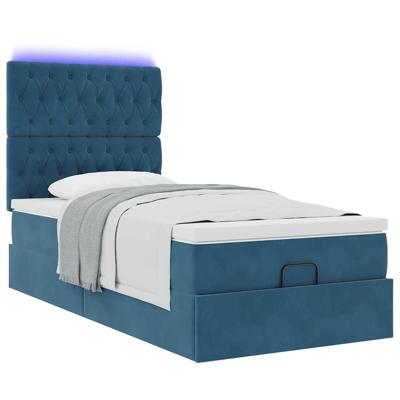 Ottoman bed met matrassen en LED's 140x190cm fluweel - thumbnail