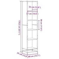 Boekenkast 40x35x170,5 cm bewerkt hout zwart - thumbnail