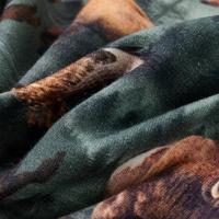 Kindertrui met runderen en adelaarsprint 116 donkergroen - thumbnail