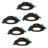 Set van 6 Prado dimbare LED Inbouwspots - 6 watt 570 lumen - CCT instelbare lichtkleur 2700K/4000K/6000K - Lage inbouwdiepte 25 mm - Rond - IP44 voor binnen en buiten - Zwart - thumbnail