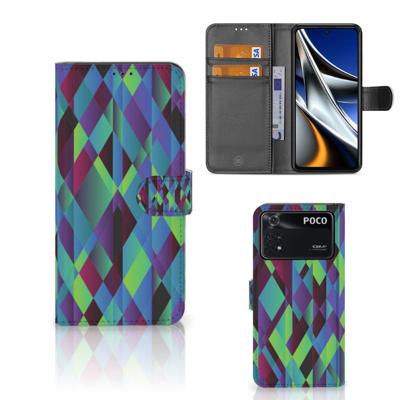 Xiaomi Poco X4 Pro 5G | Book Case | Abstract Green Blue