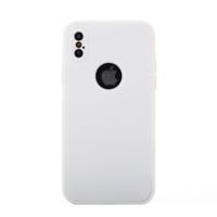Voor iPhone X Pure kleur siliconen 360 volledige beschermende back cover Case(White) - thumbnail