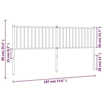 Hoofdbord metaal wit 187x3x90 cm Hoofdbord metaal wit 187x3x90 cm