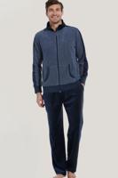 Huispak heren - Dark Blue - NOS - Badstof heren pyjama pak - Warm - thumbnail