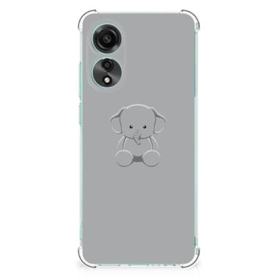 OPPO A78 4G Stevig | Bumper Hoesje | Grijs Baby Olifant OPPO A78 4G Stevig | Bumper Hoesje | Grijs Baby Olifant