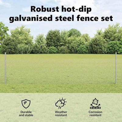 VidaXL Hek met paal zilver 0,5 x 25 m staal