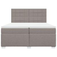 Boxspring met matras stof taupe 200x200 cm - thumbnail