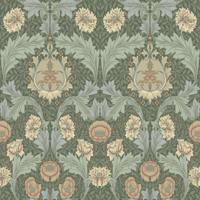 Dutch Wallcoverings Hidden Treasures 2 -Myrtle Green/Apricot - Groen/Abrikoos - thumbnail